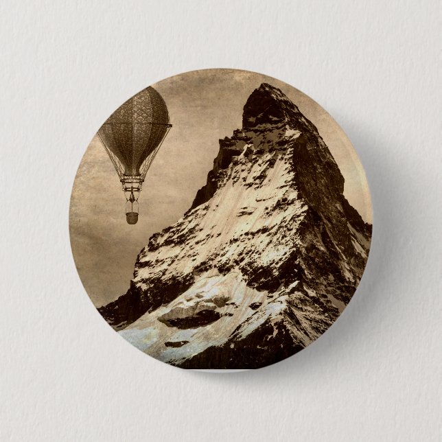 Steampunk Matterhorn 6 Cm Round Badge (Front)