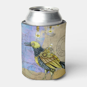 Steampunk Mechanical Bird Engineering Can Cooler