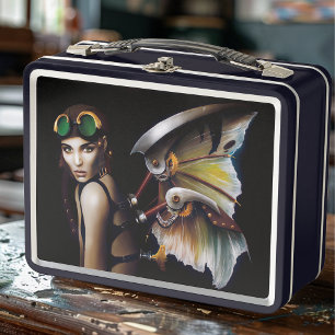 Steampunk Mechanical Fairy Metal Lunch Box