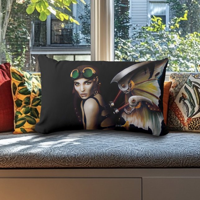 Steampunk Mechanical Fairy Wings Goggles  Lumbar Cushion (Creator Uploaded)