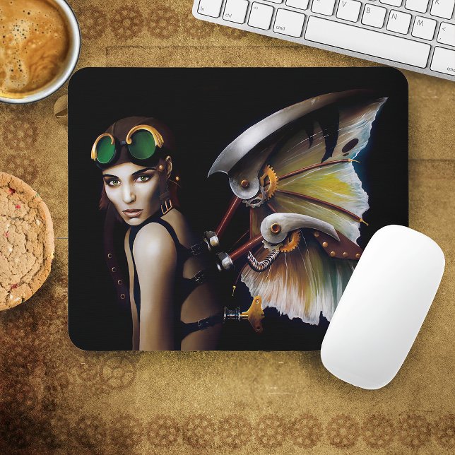 Steampunk Mechanical Fairy Wings Goggles  Mouse Pad (Creator Uploaded)