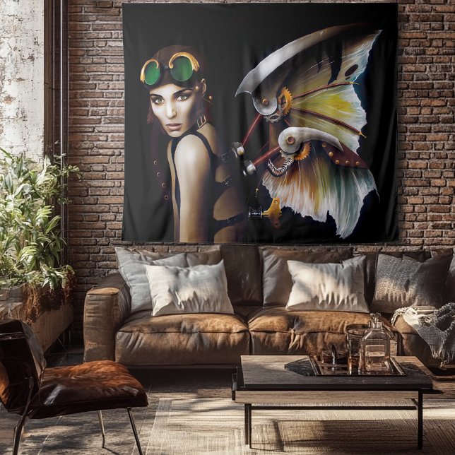 Steampunk Mechanical Fairy Wings Goggles  Tapestry (Creator Uploaded)