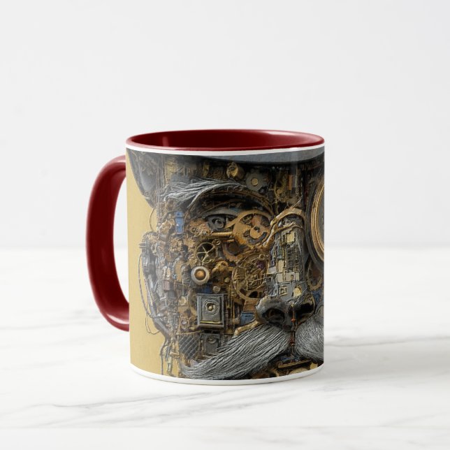 Steampunk Mechanical Gentleman Mug (Front Left)