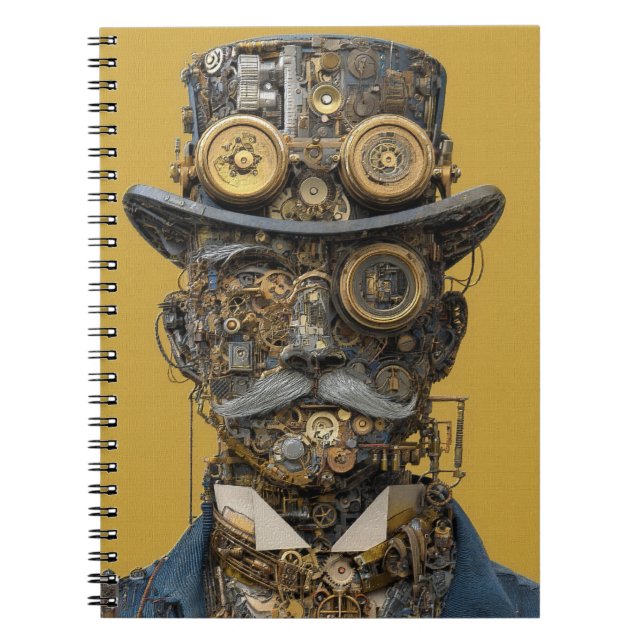 Steampunk Mechanical Gentleman Notebook (Front)