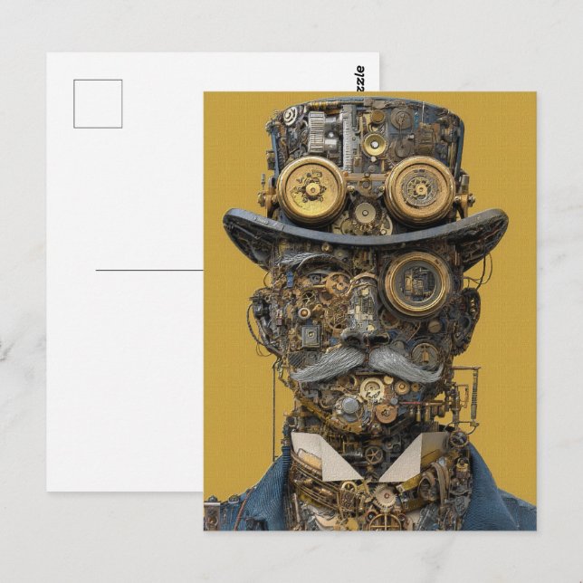 Steampunk Mechanical Gentleman Postcard (Front/Back)