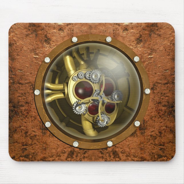 Steampunk Mechanical Heart Mouse Pad (Front)