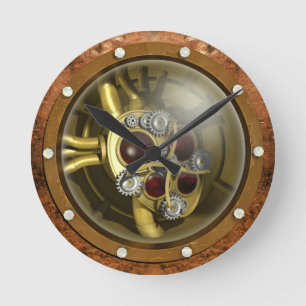 Steampunk Mechanical Heart Round Clock