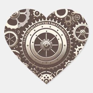 Steampunk Mechanical Heart Sticker