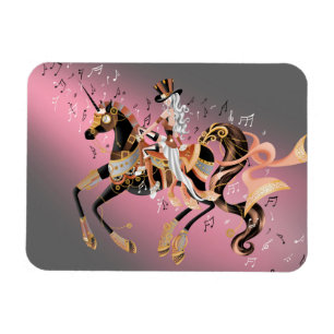 Steampunk Mechanical Horse & Lady Flexible Magnet