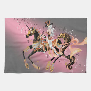 Steampunk Mechanical Horse & Lady Tea Towels