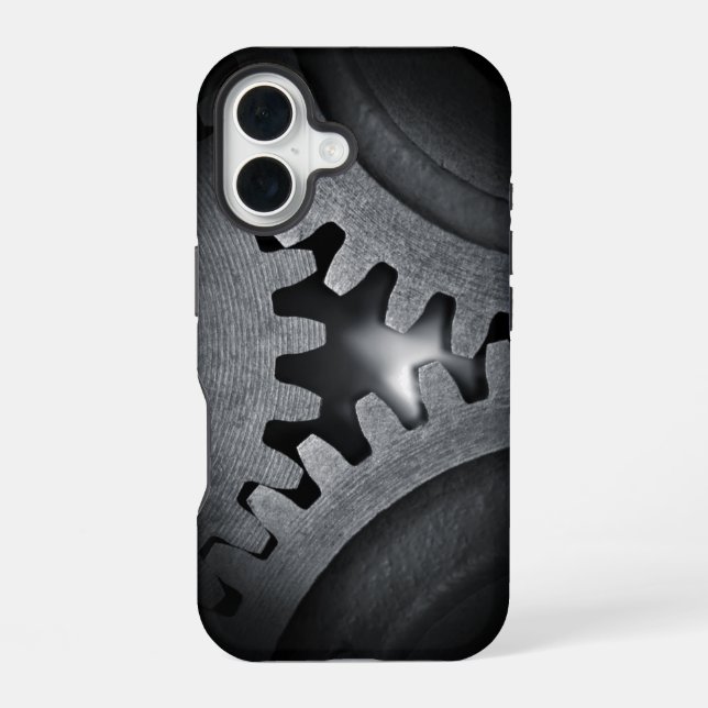 Steampunk Mechanical Interlocking Gears iPhone 16 Case (Back)