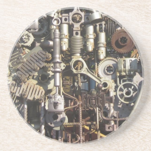 Steampunk mechanical machinery machines coaster (Front)
