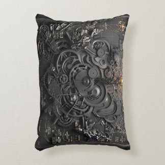 Steampunk Mechanical Map Accent Pillow