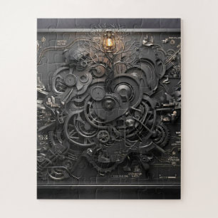 ​Steampunk Mechanical Map Jigsaw Puzzle
