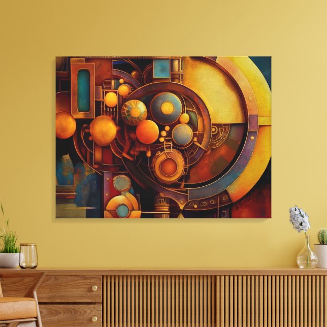 Steampunk Mechanical Orb Composition Canvas Print (Insitu(LivingRoom))