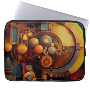 Steampunk Mechanical Orb Composition Laptop Sleeve