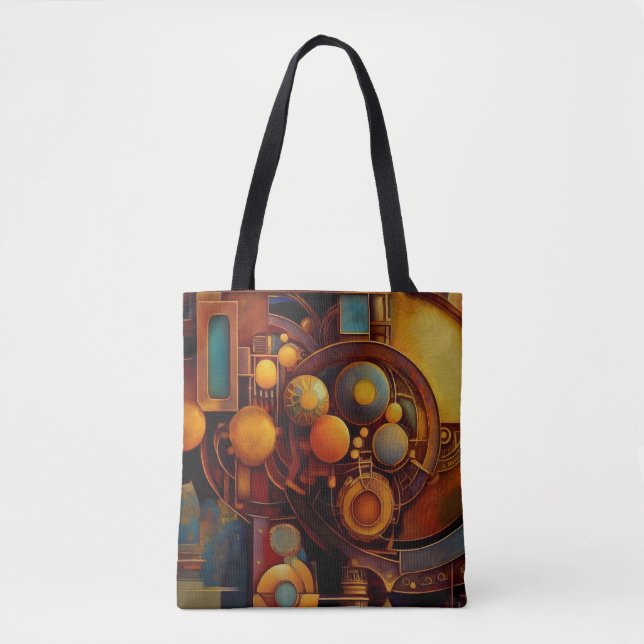 Steampunk Mechanical Orb Composition Tote Bag (Front)