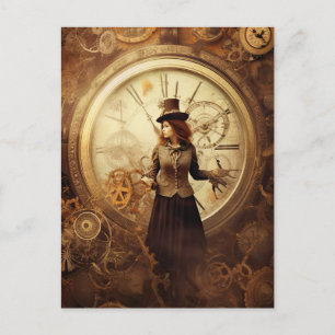 Steampunk Mechanical Vintage Industrial Cyberpunk Postcard