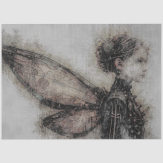 Steampunk Mechanics Fairy decoupage paper