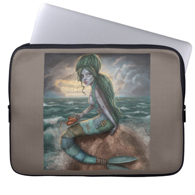 Steampunk Mermaid Laptop Sleeve (Front)