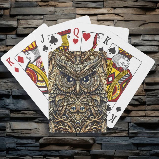 Steampunk Metal Gears and Owl  Playing Cards (Creator Uploaded)