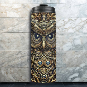 Steampunk Metal Gears and Owl  Thermal Tumbler