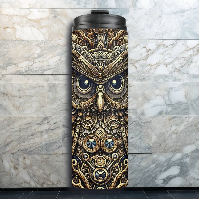 Steampunk Metal Gears and Owl  Thermal Tumbler (Creator Uploaded)
