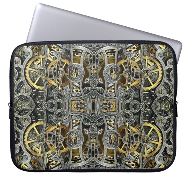 Steampunk Metal Gears Laptop Sleeve (Front)