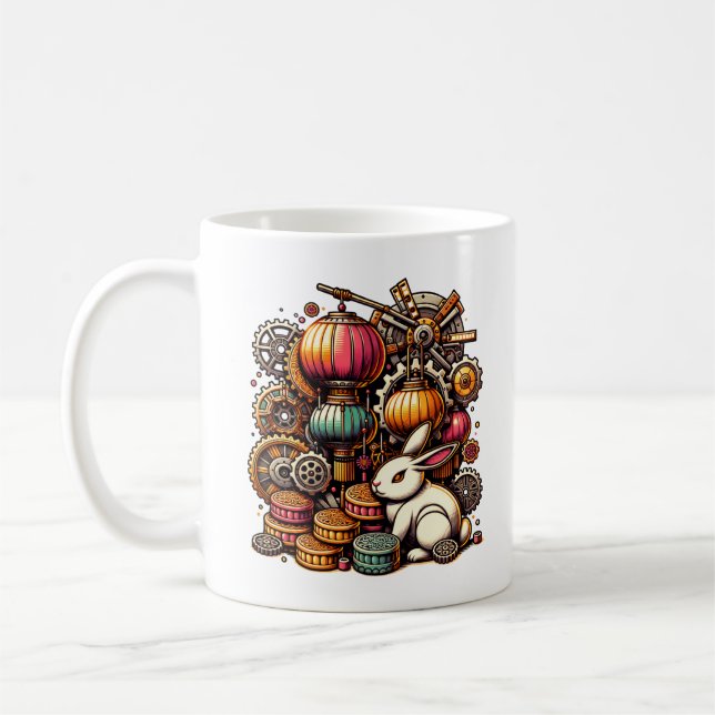Steampunk Mid Autumn Festival Coffee Mug (Left)