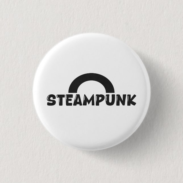 Steampunk Minimalist Design Button (Front)