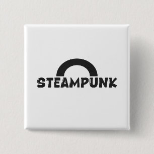 Steampunk Minimalist Design Button