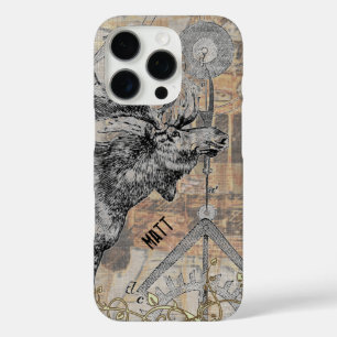 steampunk Moose Wildlife iPhone 16 Pro Case