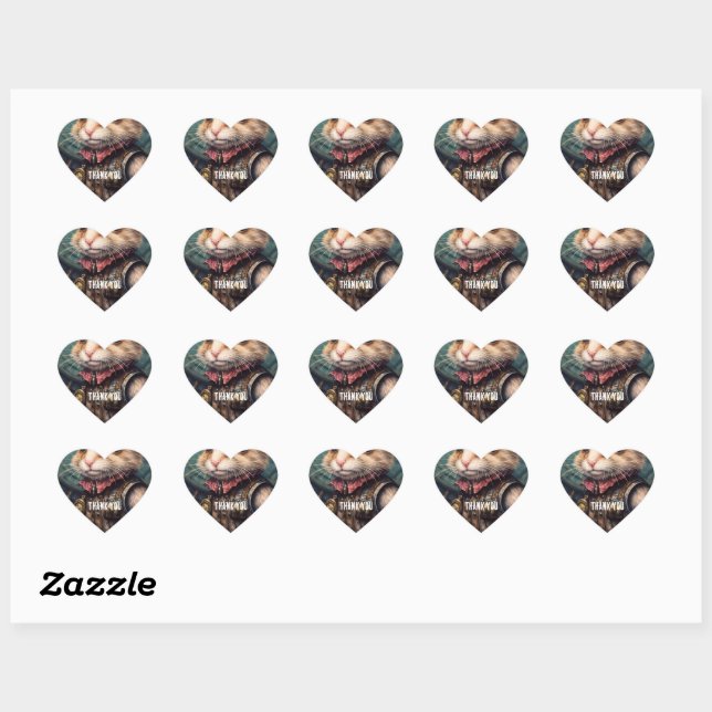 Steampunk Mouse Captain Brie Heart Sticker (Sheet)