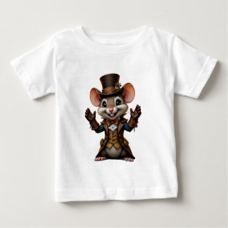 Steampunk Mouse Charm – Cute Clockwork Tophat T-Sh Baby T-Shirt