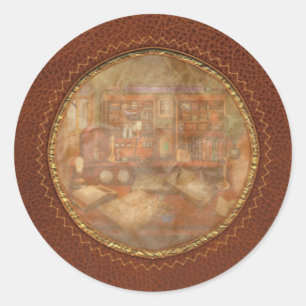 Steampunk - My busy study Classic Round Sticker