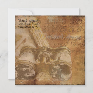 Steampunk Nautical Binoculars Scrapbook Stationary Note Card