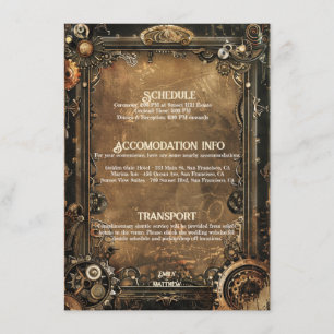 Steampunk Noir Affair Wedding Enclosure Card