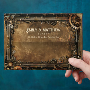 Steampunk Noir Affair Wedding  Envelope