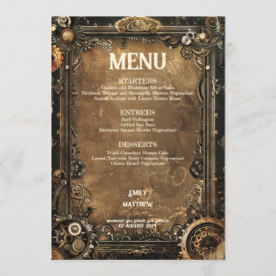 Steampunk Noir Affair Wedding Menu
