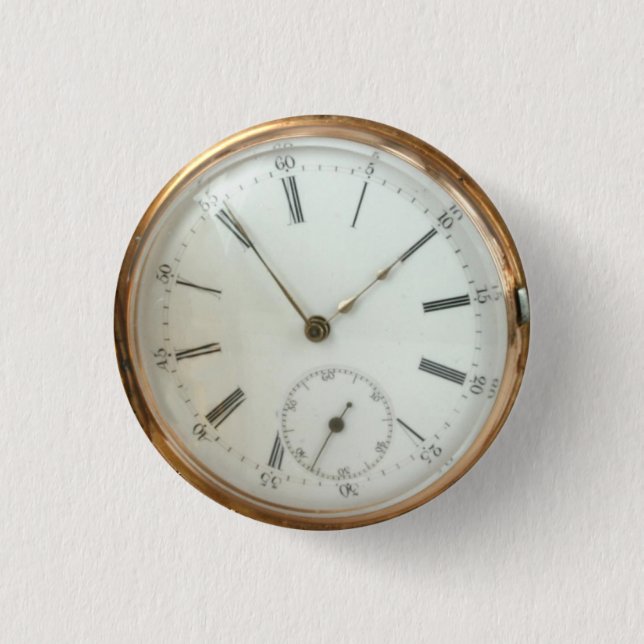Steampunk Nostalgic Tempus Fugit Fob Watch 3 Cm Round Badge (Front)