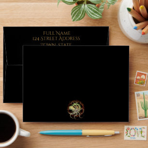 Steampunk Octopus & Clockwork Gears Envelope