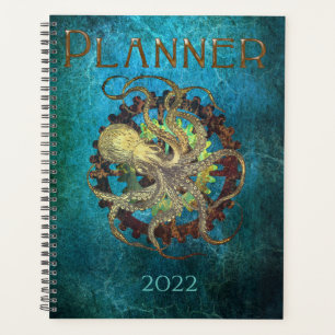 Steampunk Octopus & Clockwork Gears  Planner