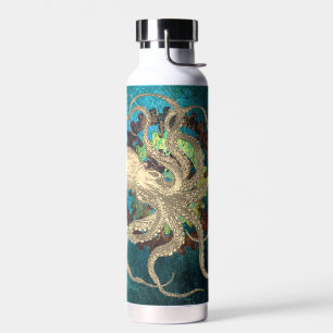 Steampunk Octopus & Clockwork  Water Bottle