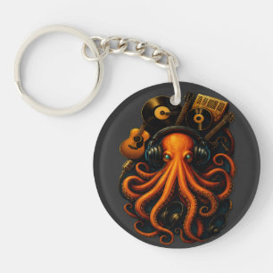 "Steampunk Octopus Keychain – Vintage Nautical Kra