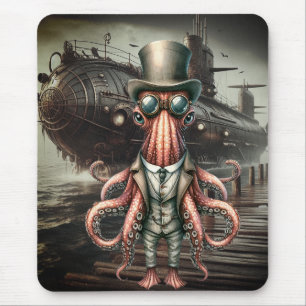 Steampunk Octopus  Mouse Pad