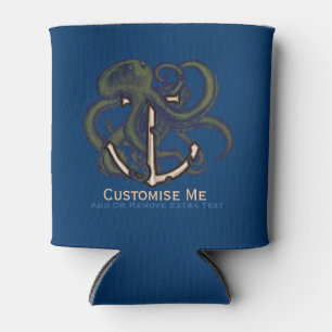 Steampunk Octopus Over Anchor Can Cooler