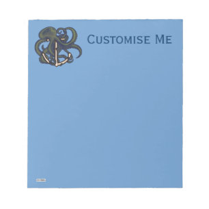 Steampunk Octopus Over Anchor Notepad