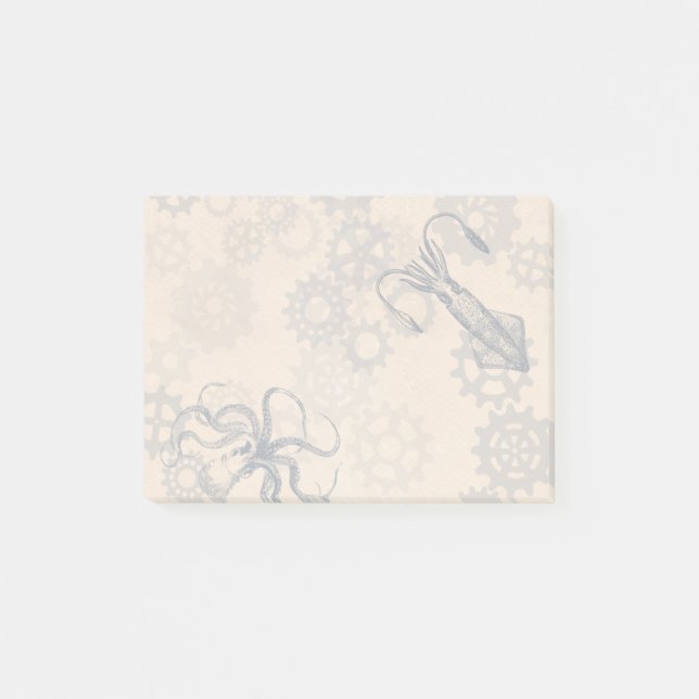 Steampunk octopus Post it notes (Front)