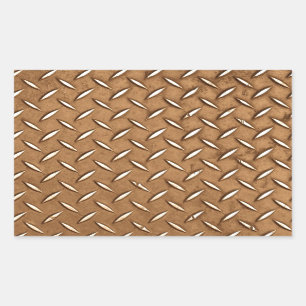 Steampunk Old Brass Plating Metal Effect Rectangular Sticker