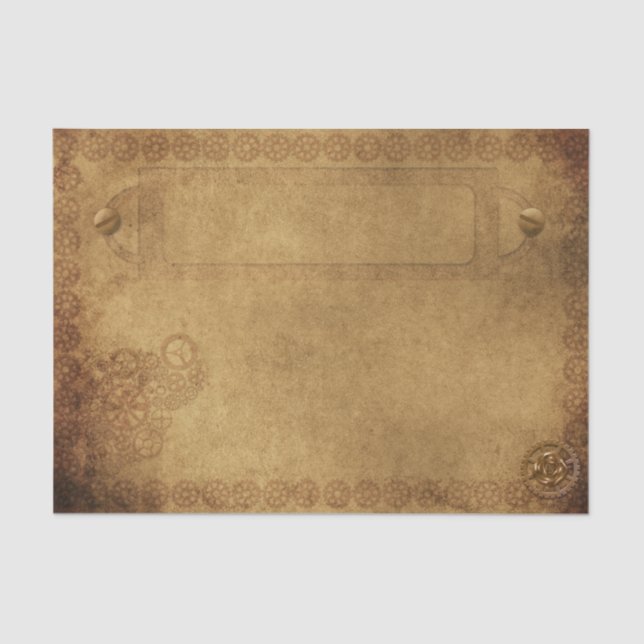 Steampunk Old gears Industrial Vintage Tissue Paper (Front)